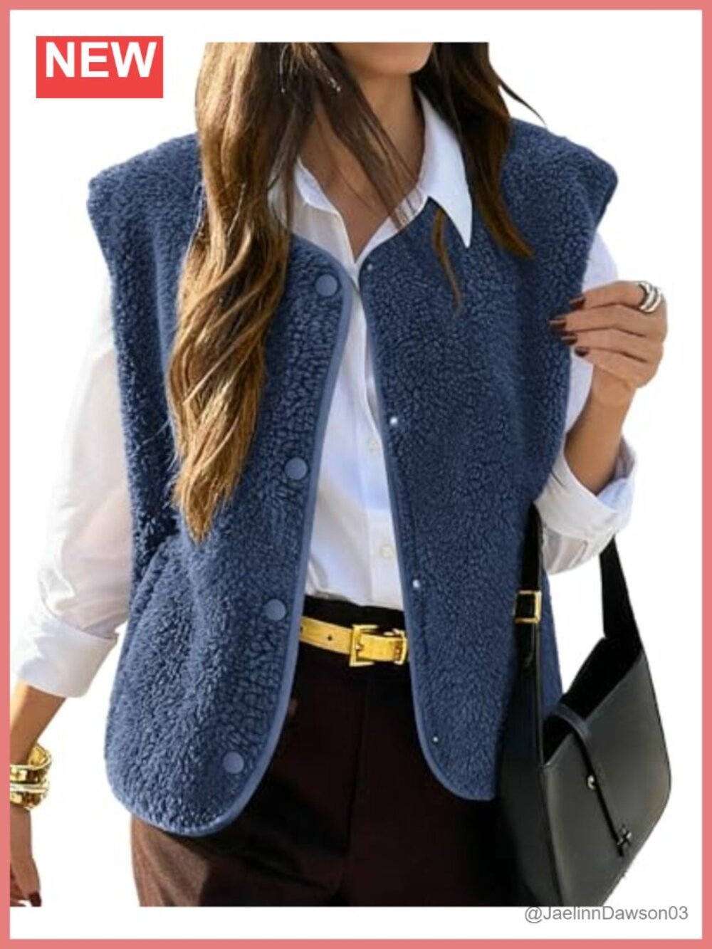 Fleece Vest Womens Sleeveless Sherpa Jacket Button Down Fuzzy Warm Outerwear